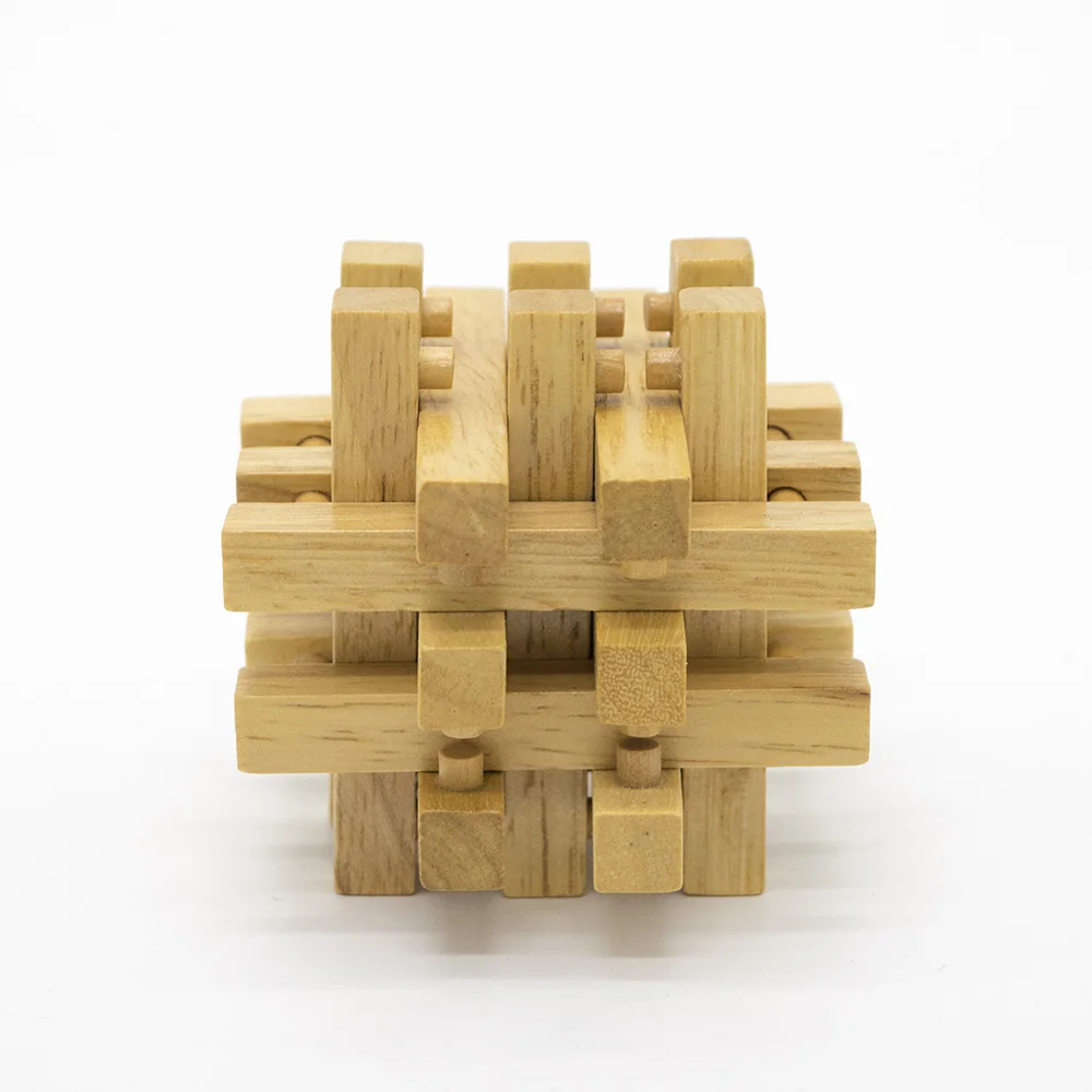 3D Wooden IQ Puzzle DIY Brain Teaser For Adults And Kids