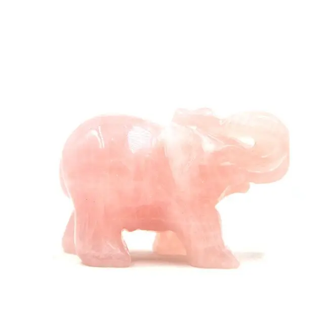 Crystal gifts for kids rose quartz elephant sculptures