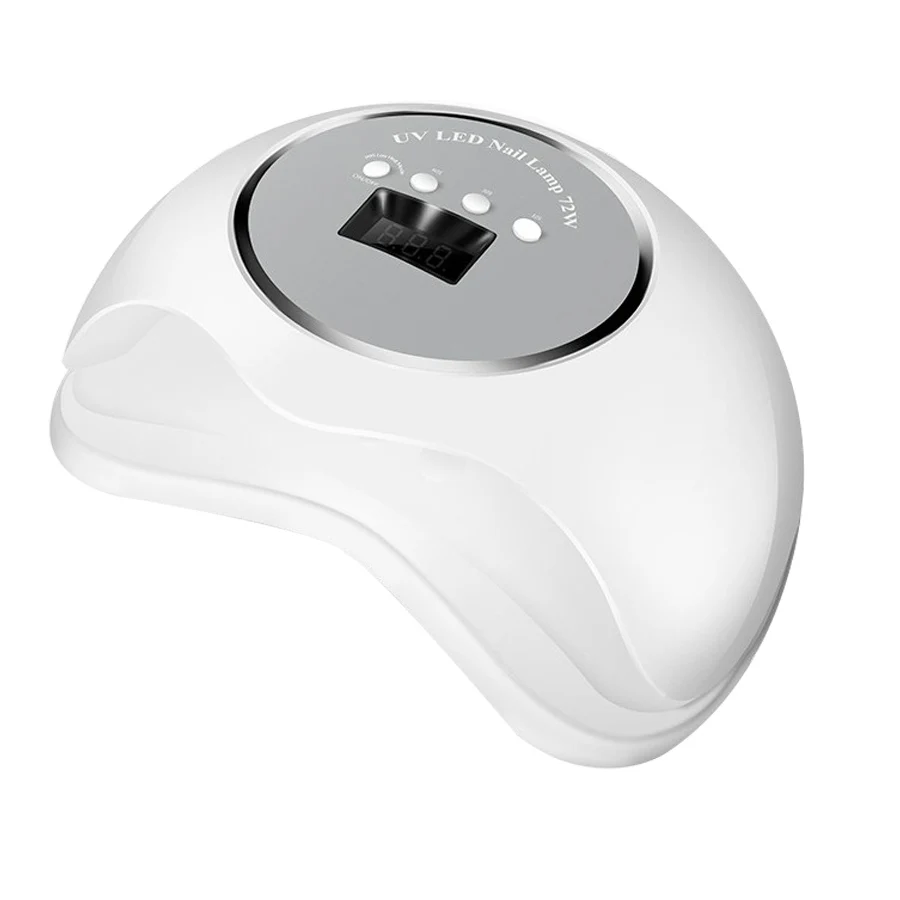 72W Highest Power Nail Lamp 2-in-1 UV LED Source Largest Space LED UV Nail Dryer Light Gel Polish Curing Tool With Sensor