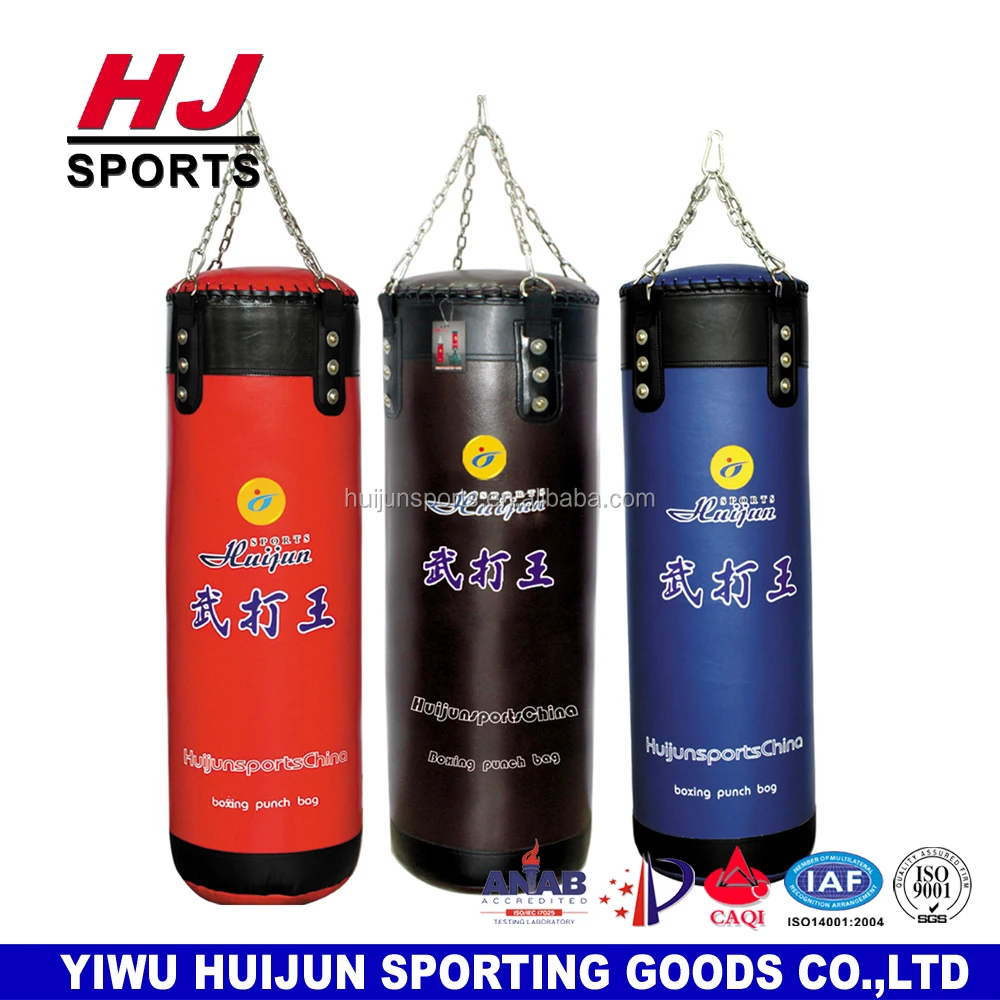 HJ-G2018B Factory supply martial arts goods PU leather boxing punching bag with chain