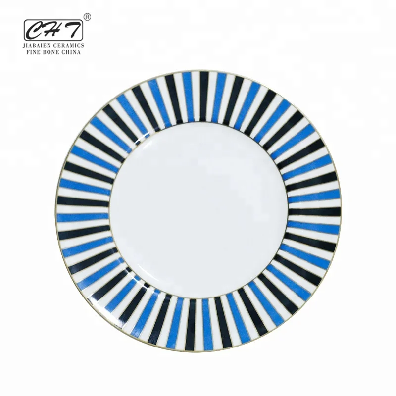 Import china blue and white dinner ware set christmas cheap ceramic plates for hotel