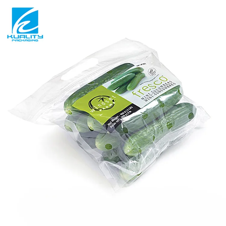 Fruit and vegetables packaging materials clear bag with air hole wholesale