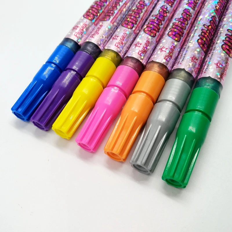 factory mini colorful glitter liquid chalk fabric glitter pen