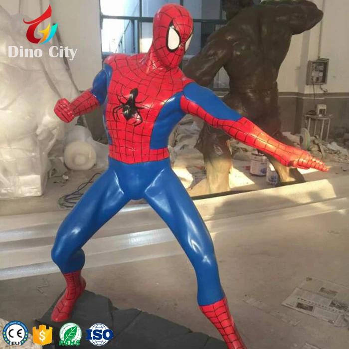 2 Meters High Fiberglass Spiderman Statues for Sale