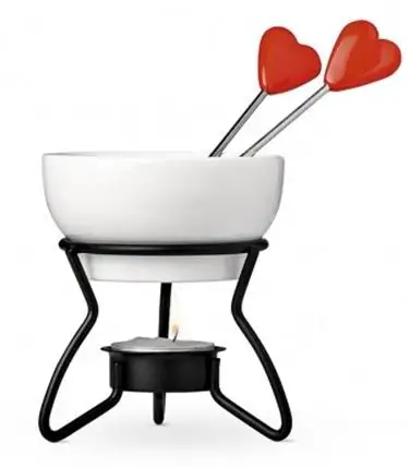 Elegance fancy cookware mini ceramic chocolate fondue set for xmas