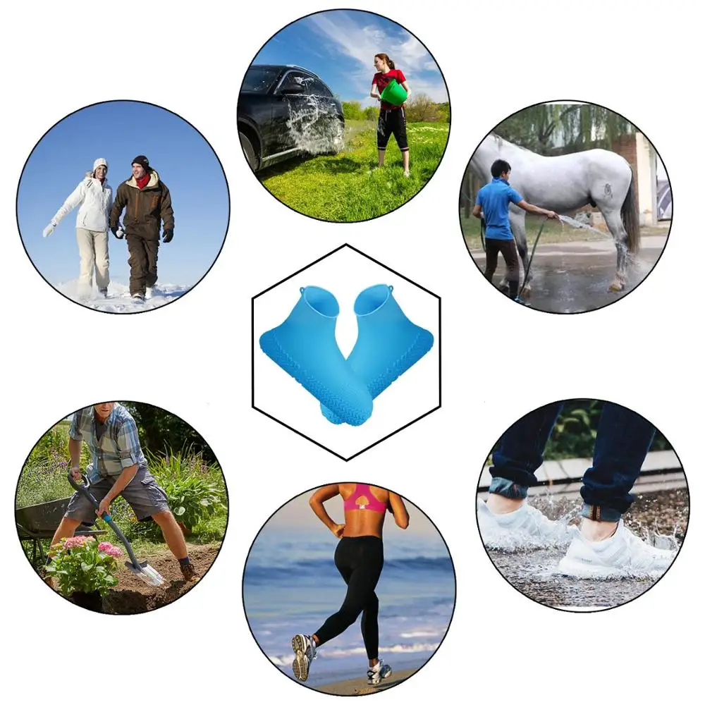 New Silicone Waterproof Outdoor Rainproof Hiking Skid-proof Shoe Covers