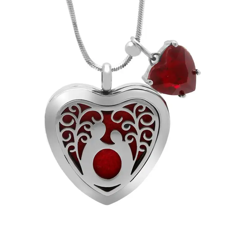 Aroma Diffuser Pendant,Aromatherapy Locket Necklace Jewelry,Stainless Steel Essential Oil Diffuser Necklace