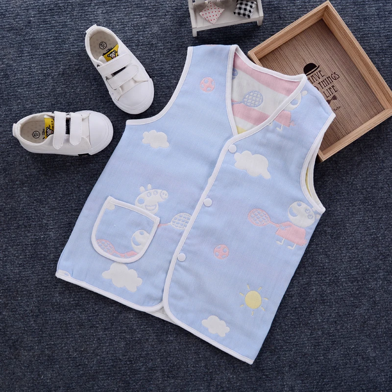 
Spring and autumn thin baby cotton gauze vest 