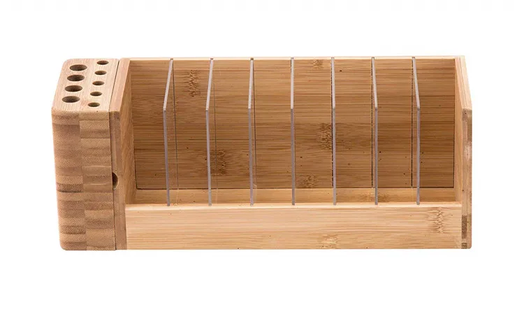 Bamboo Makeup Cosmetic Eyeshadow Palette Organizer