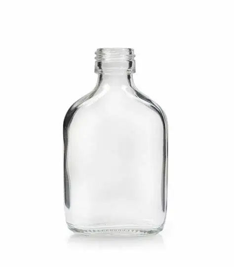 250ml flask liquor glass bottle small mini liquor bottle custom shape and logo