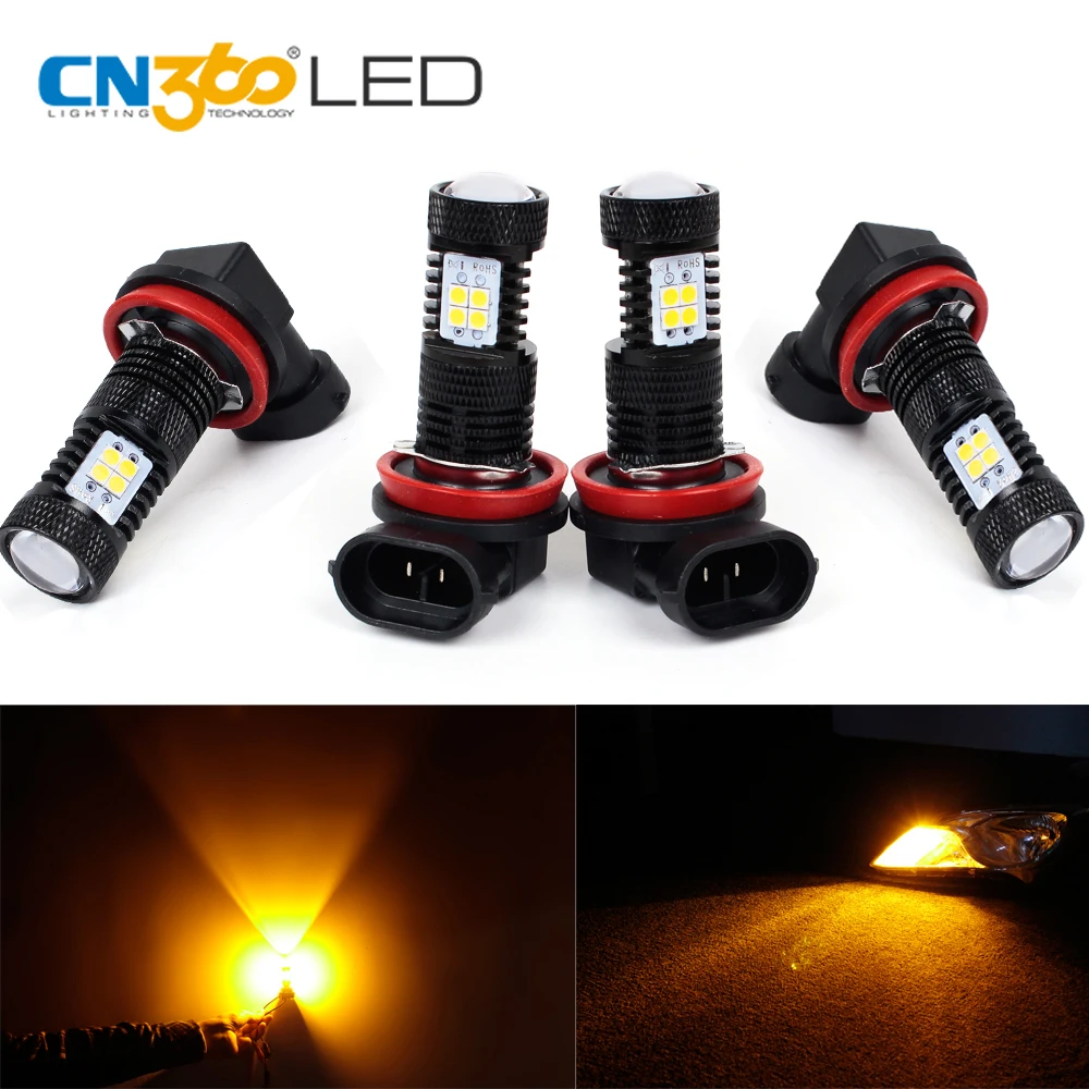 Супер яркий 3030 белый/желтый H11 H16 светодиодные лампы для противотуманных света замена лампы