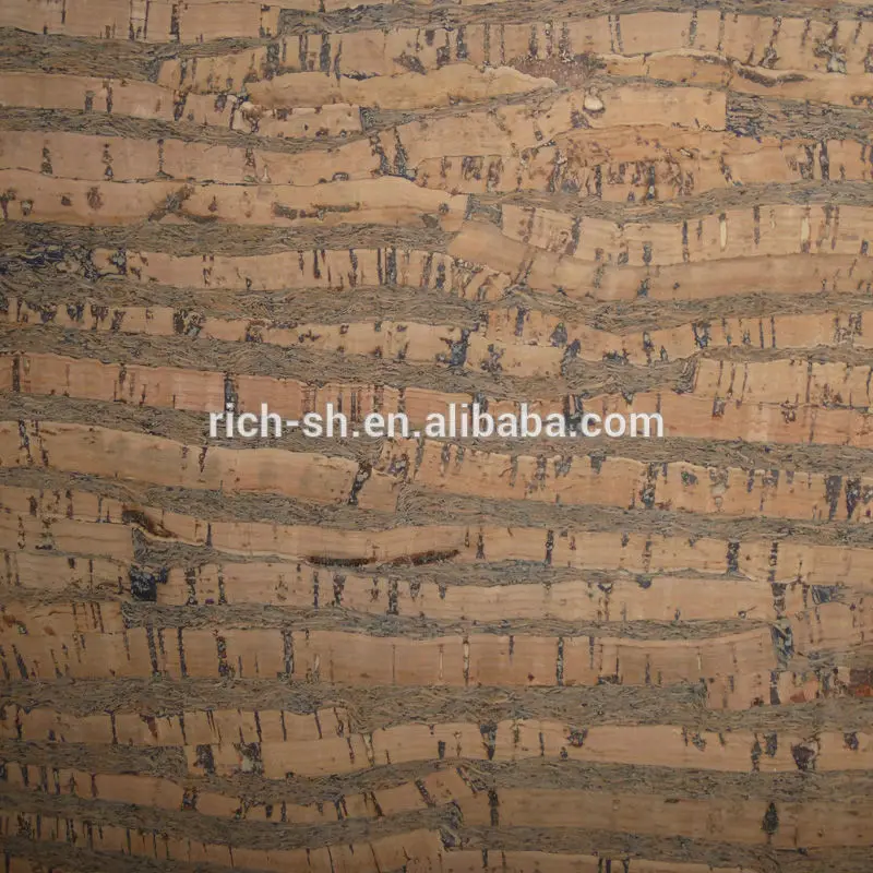 Полированный пробки ткани с пу поддержка