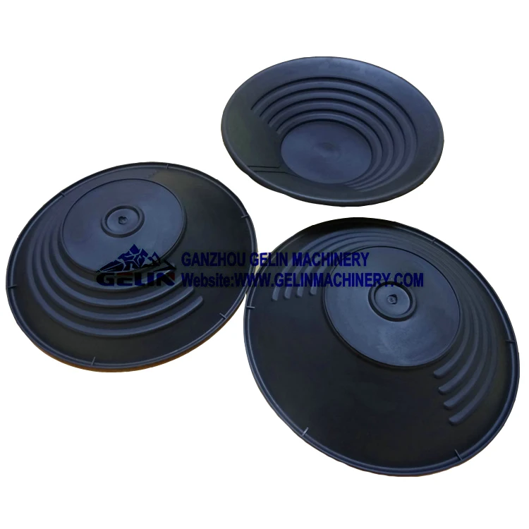 Black gold panning basin for alluvial gold washing and recovery