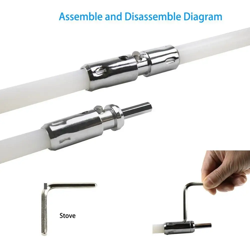 20 Feet Fireplace Electric Rotary Brush Extendable Sweep Chimney Typhoon Cleaning Brush Kit