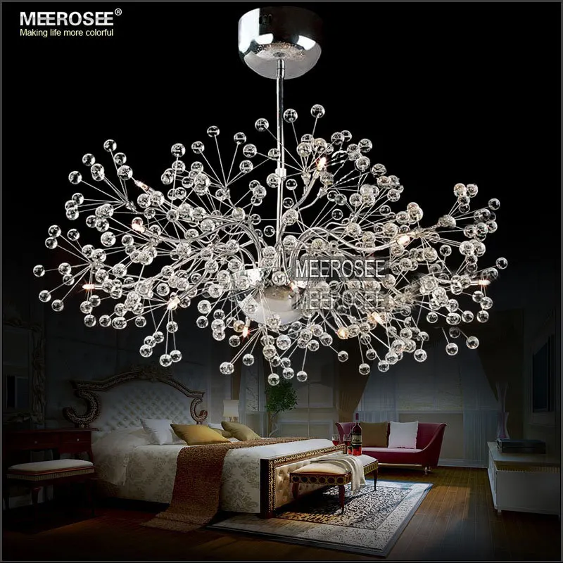 Livingroom Flower Shape Balls Chandelier Lamp Ceiling Mounted Glass Chandelier Iron Art Lighting MD2396