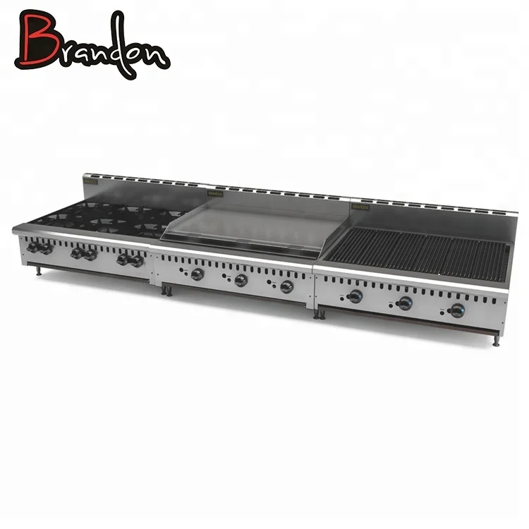 Counter top Food Cooking Stainless Steel restaurant kitchen equipment