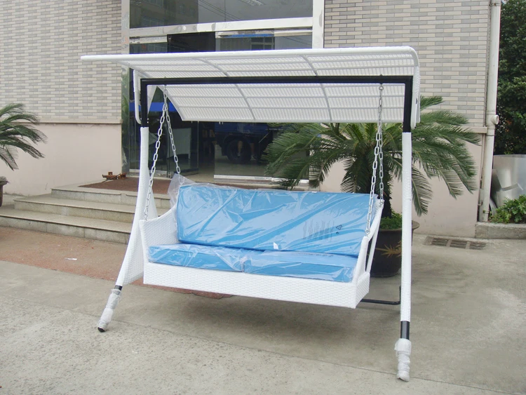 Leisure Garden Hammock Swing Chair With Umbrella Patio Steel Double-seat Lounge With Canopy