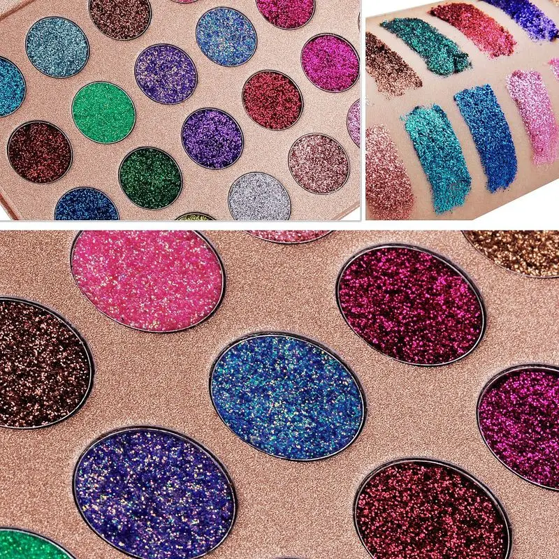private label  high pigmented glitter 26mm high pigment makeup 24 colors eyeshadow palette
