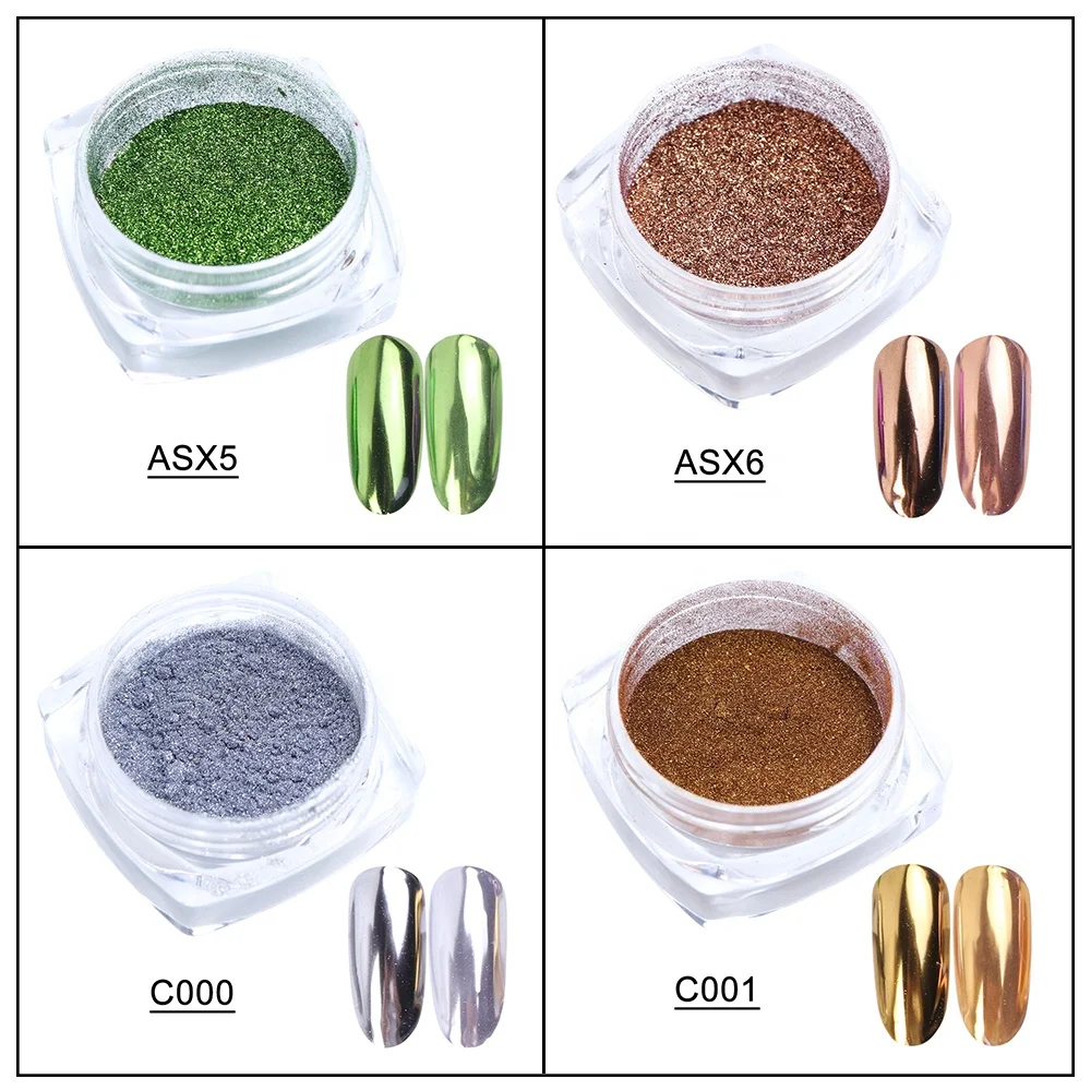 Металлические зеркальные суперсияющие Блестки для ногтей Маникюрные Блестки для ногтевого дизайна хромированная Пыль для украшения ногтей хромированная пудра для дизайна ногтей