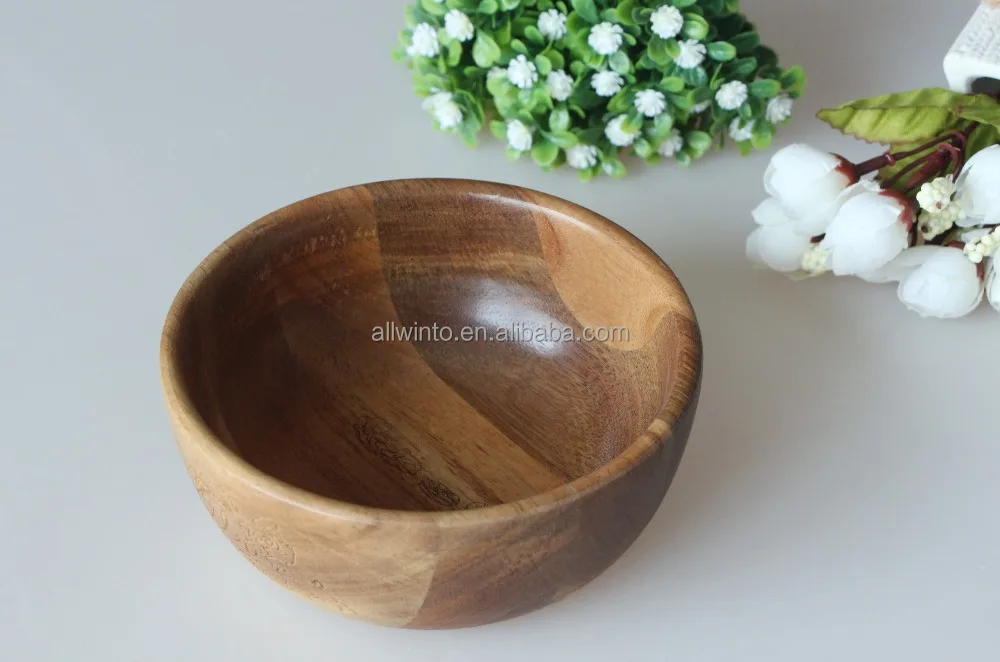 Popular Delicate Small Straight Side Acacia Salad Bowl