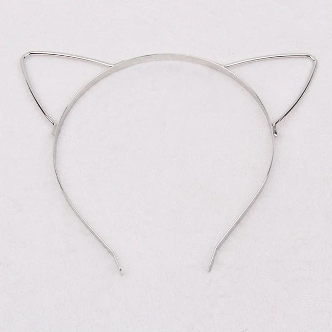 Cat ear hair headband for women,  silver or gold hair hoop