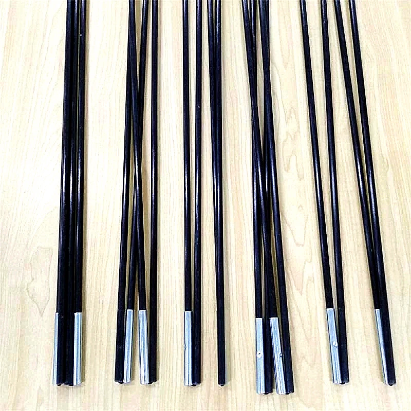
Fiberglass tent pole with ferrule and rope 