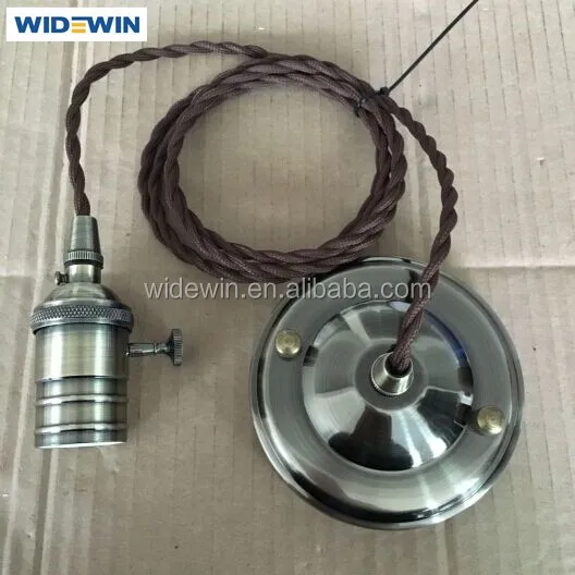 
E27/E26 brass lampholder with zipper switch for pendant lamps/lamp accessories e27 lampholder 