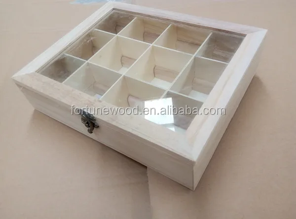 LOW COST paulownia wood tea bag storage box