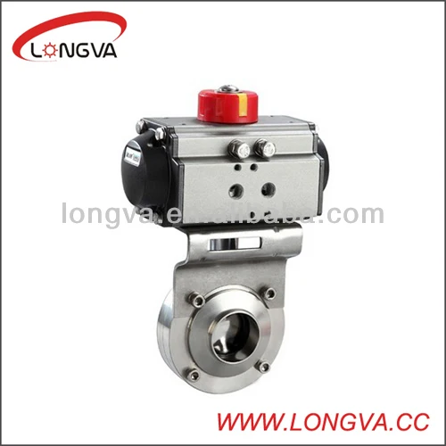 Sanitary stainless steel 304 electric actuator butterfly valve