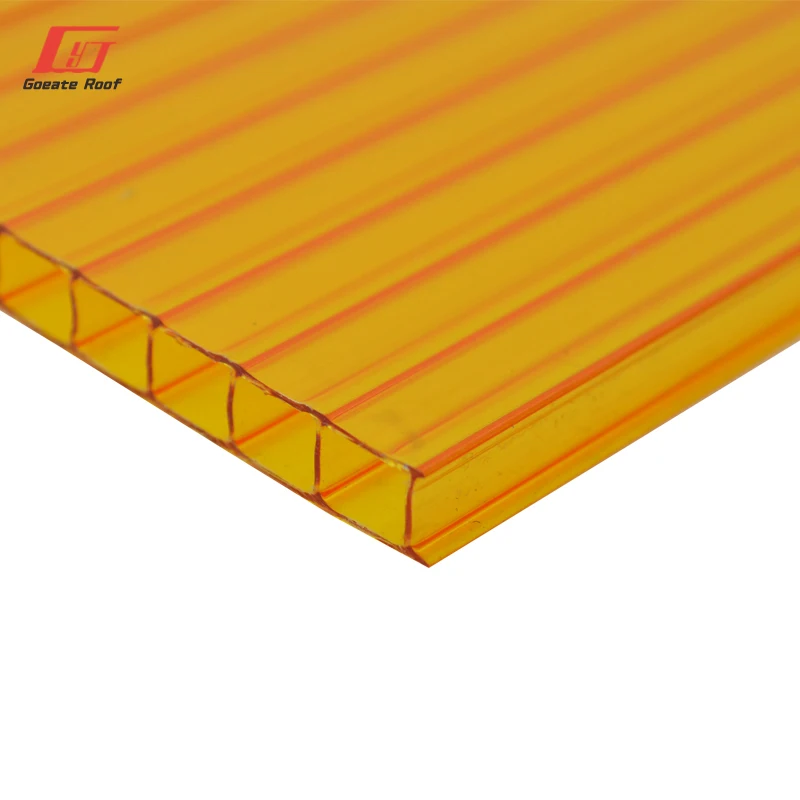 swimming pools roofing clear hard plastic sheets double layer plastic sheets PC hollow panels polycarbonate hollow sheet