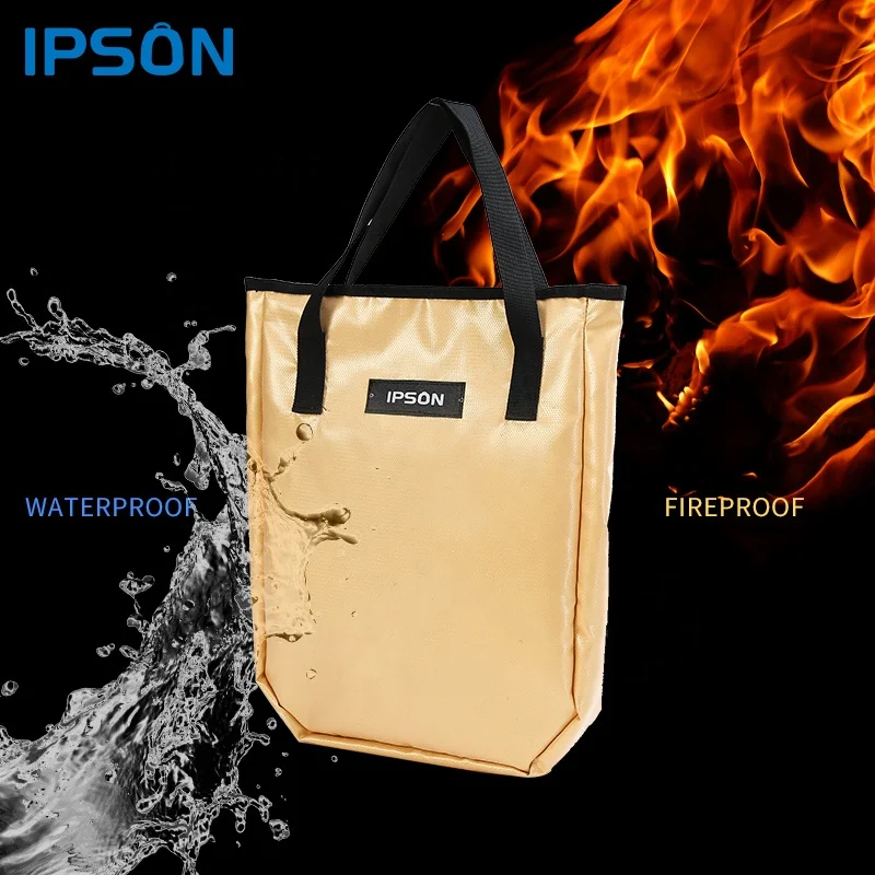 
Custom Waterproof Fireproof Document Bag Money Bag 
