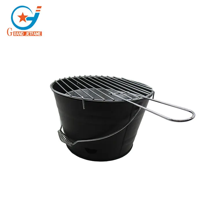 Outdoor Portable Black Charcoal Hanging Bucket Barbecue Grill
