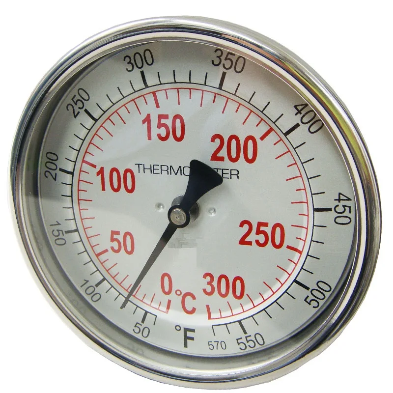 Degrees Celsius and Degrees Fahrenheit double scale bimetal thermometer