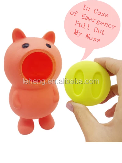 manufacturers direct original best sell plastic pig shape with a soft and wocie nose orange money collection piggy bank for kids