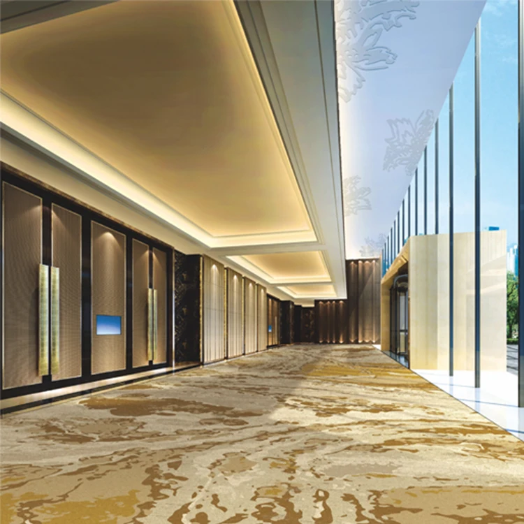 Eco-friendly 80% Wool 20% Nylon Gold Kayseri Silk Carpet Luxury Party Commerical Axminster Carpet 5 Star Hotel Carpet