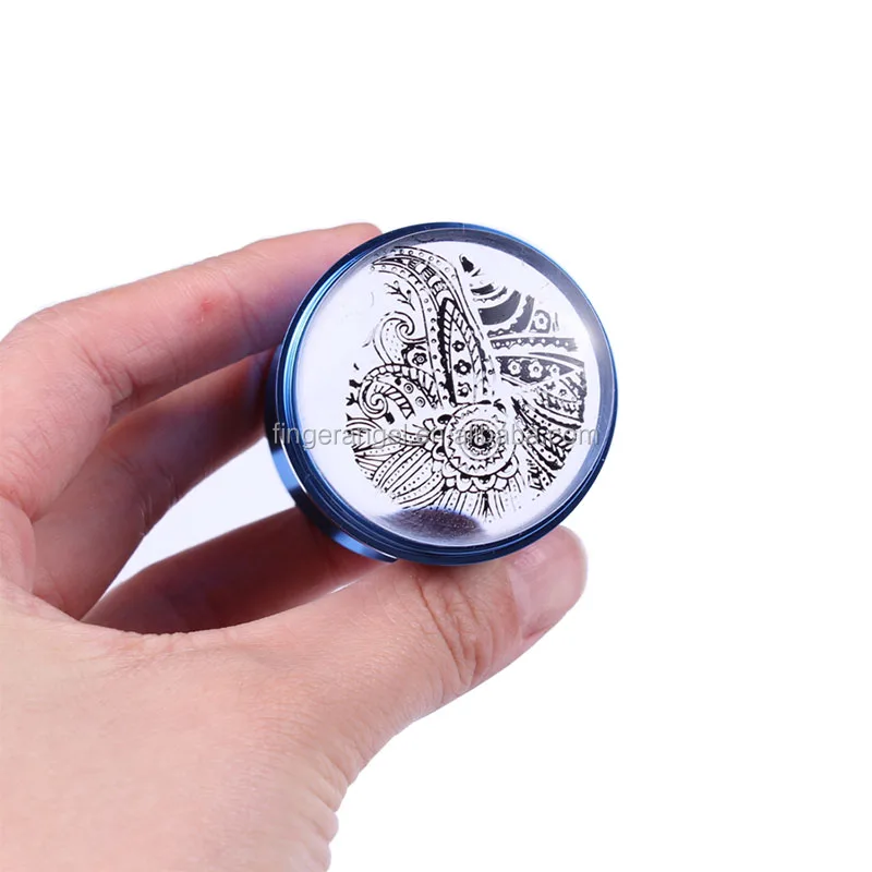 Blue Top Quality Metal Handle XL 4cm Jelly Silicone Stamper  DIY Polish Print Nail Stamp Plate