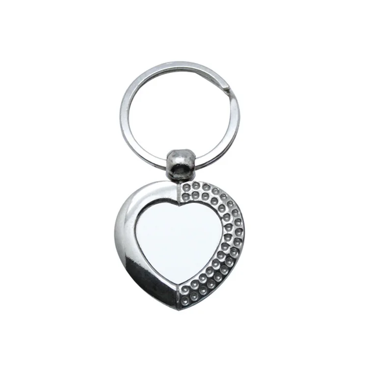 Custom blank sublimation heart shaped metal keychain