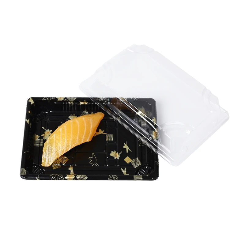 
Disposable take out food packaging for Japanese desert sushi nori with BOPS anti-fog lid 