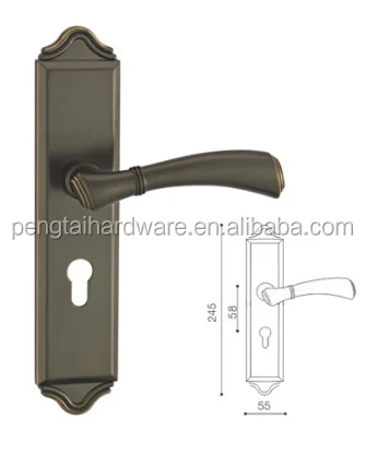 
Wooden room door handle rose lock mortise with circle escutcheon 