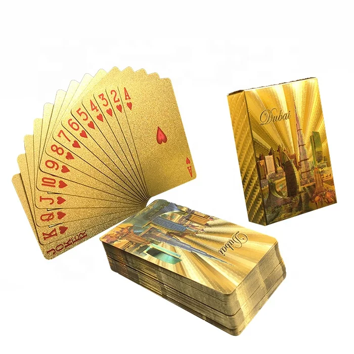 
GS-18061 Dubai Gold Plated Playing Cards Custom PET Playing Cards 
