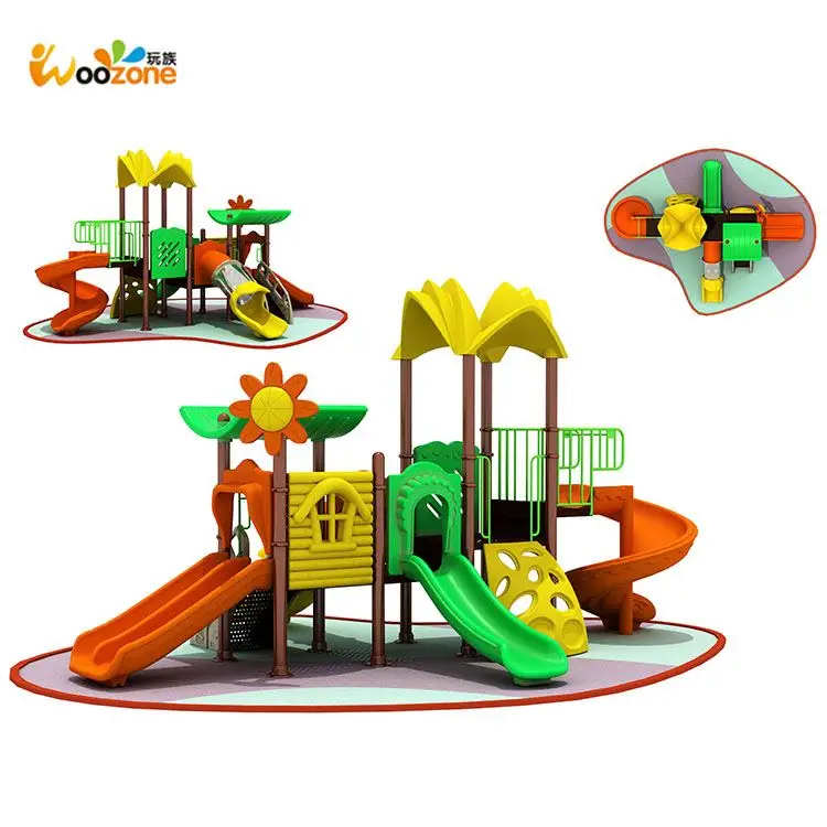 Amusement park toys large children plastic slides kids outdoor playground