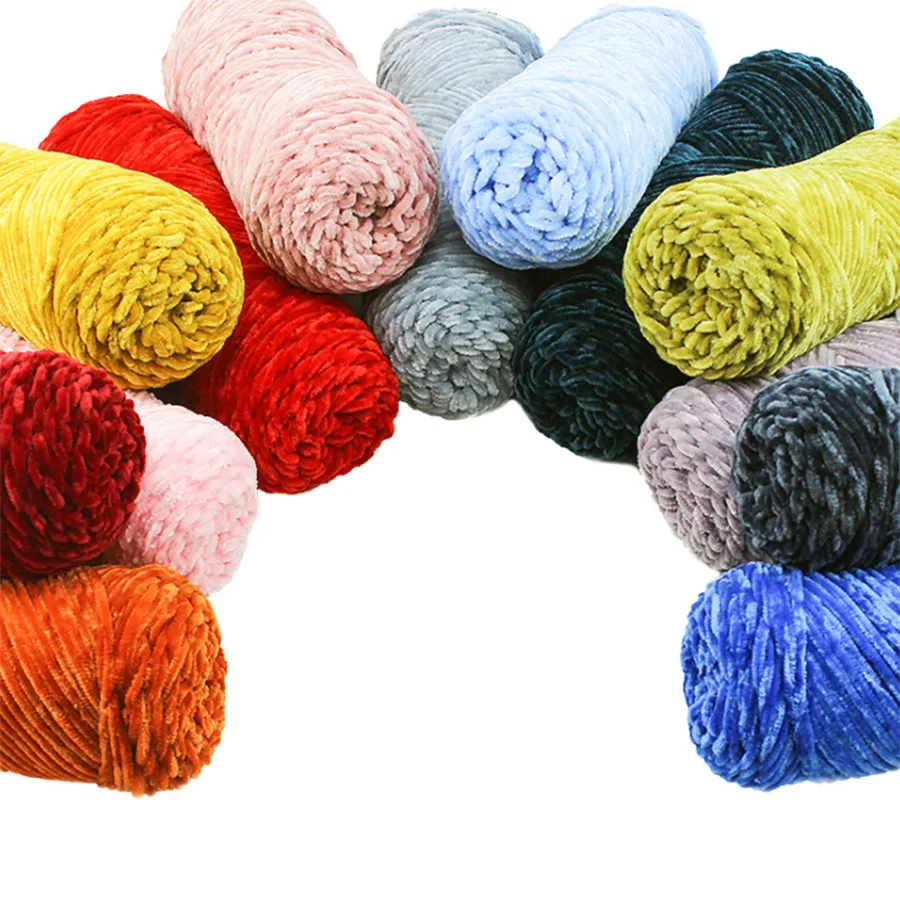 Charmkey wholesale chenille yarn acrylic chenille yarn velvet chenille yarn for knitting