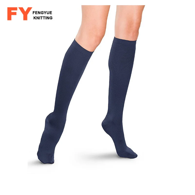 FY-II-0953 womens navy blue knee high socks womens navy knee high socks