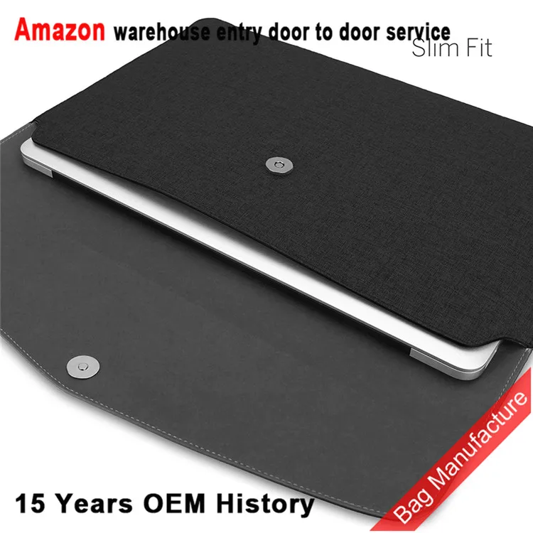 
Envelop design 15 inch canvas laptop sleeve cover 