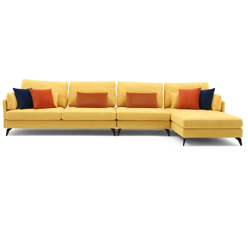 2023 красивый тканевый секционный диван желтого цвета в современном стиле