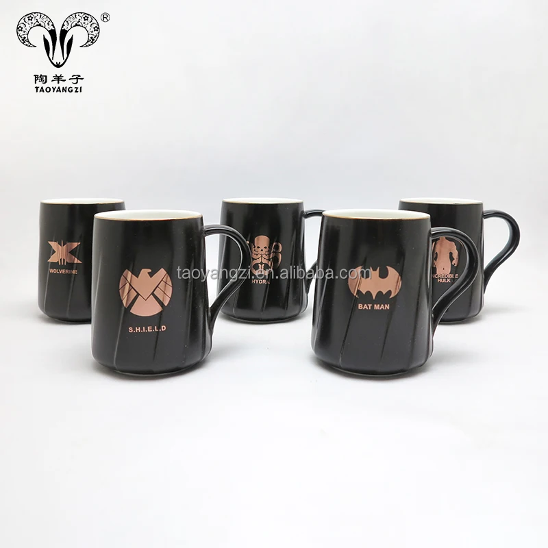 Promotional 12oz Ceramic Mugs with Superhero Logo Printed