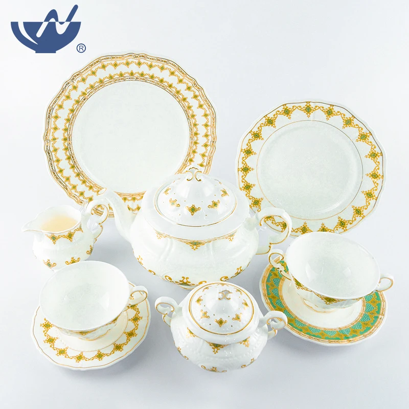 Wholesale Art Printed Ceramic Luxury Afternoon Tea Cup Set