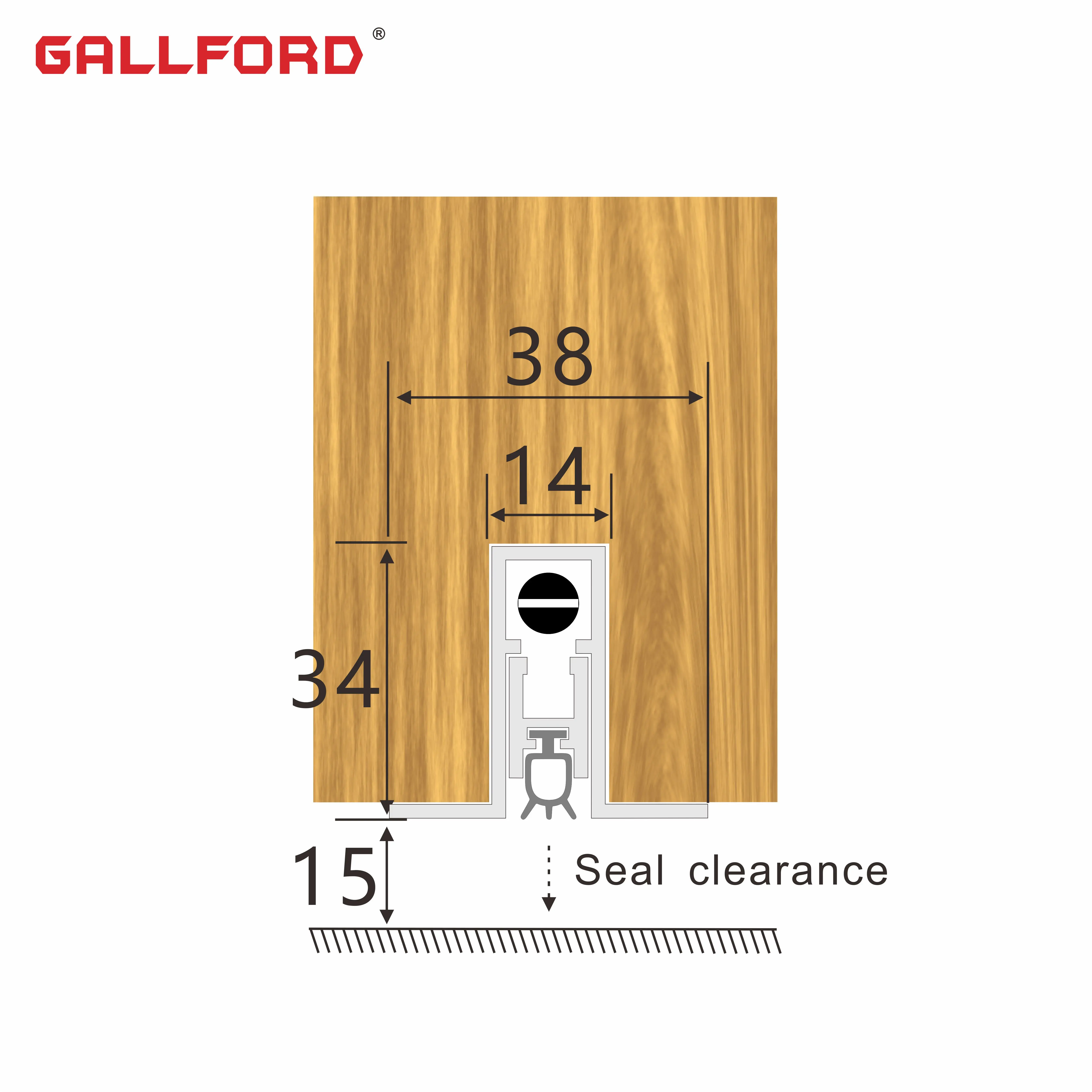 
GF-B092/910mm aluminum door bottom sealdrop down seal 