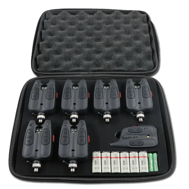 Two-direction Fishing Bite Alarm JZH-RF1118  High Sensitivity   Wireless  Alarm Set 6+1