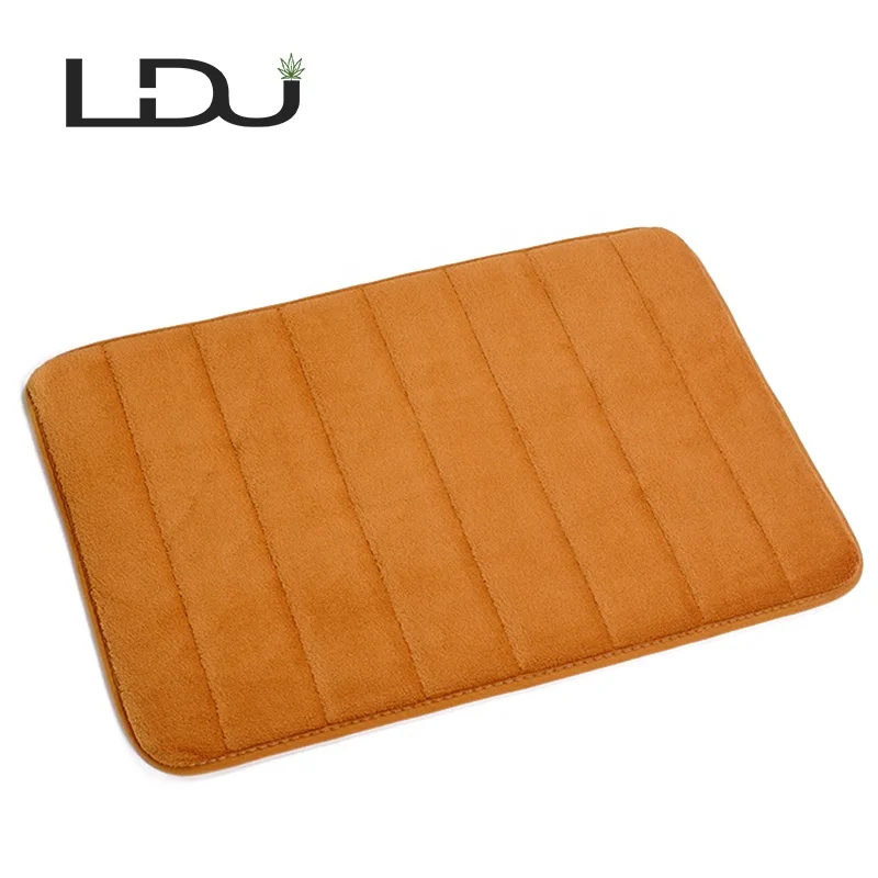 Quickly Drying Memory Foam Absorbent Soft Comfort Non slip Bath Mat With Coral Fleece Apperiance